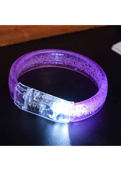 Baskı Yapılabilen Işıklı Pilli LED Bileklik Mor Renk 1 Adet 1,5 cm Genişlik Retro fiyatları