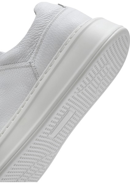 Erkek Beyaz Bağcıklı Deri Sneaker 25SFD6102FT
