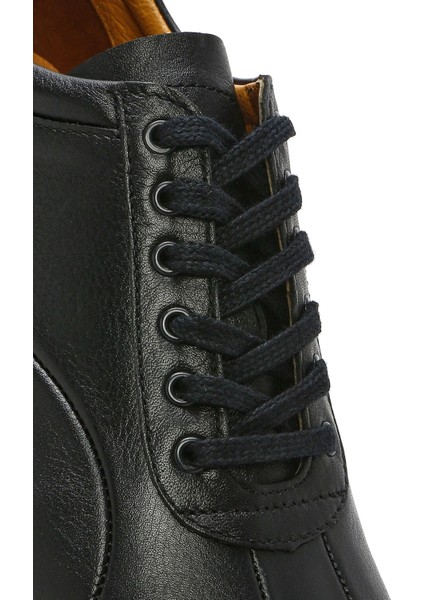 Erkek Siyah Bağcıklı Deri Casual Sneaker 25SFD6740FT