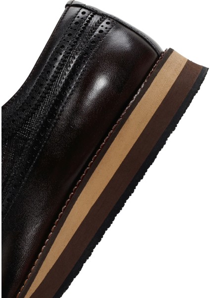 Erkek Kahverengi Deri Klasik Ayakkabı 25SFD704614