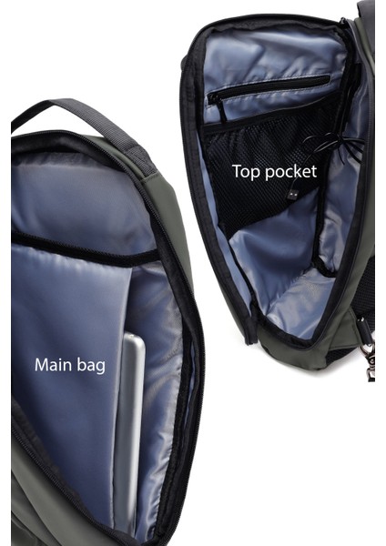 D-Pack Erkek Haki Teknolojik Kumaş Çapraz Çanta 23SBD30016F