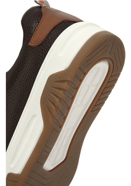 Erkek Kahverengi Bağcıklı Kalın Tabanlı Deri Sneaker 25SFD6882FT