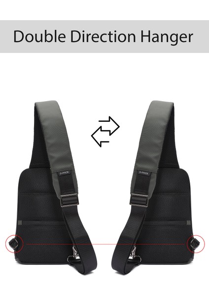 D-Pack Erkek Haki Teknolojik Kumaş Çapraz Çanta 23SBD30006F
