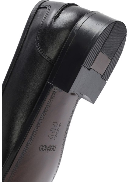 Erkek Siyah Deri Klasik Ayakkabı 25SFD751618