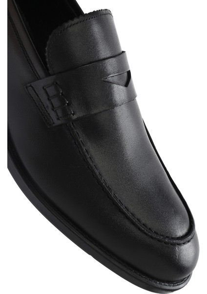 Erkek Siyah Deri Klasik Ayakkabı 25SFD751618