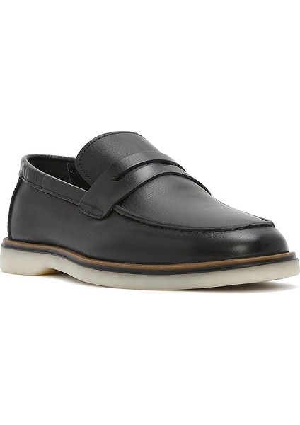 Erkek Siyah Deri Casual Loafer 25SFD680718