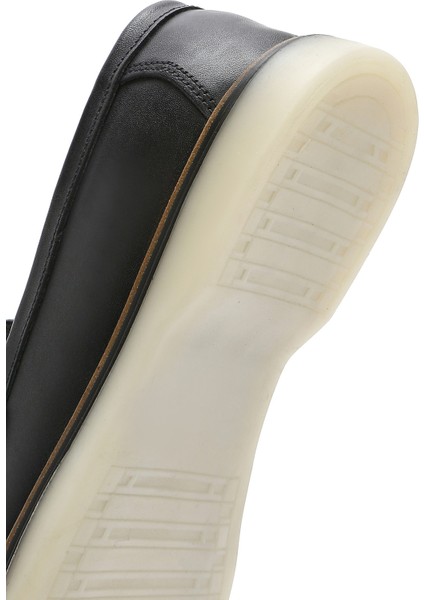 Erkek Siyah Deri Casual Loafer 25SFD680718