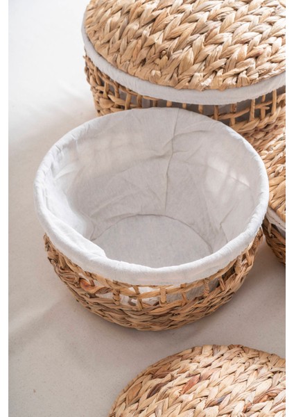 Soléa Hasır 3 Lü Kapaklı Sepet Seti modelleri