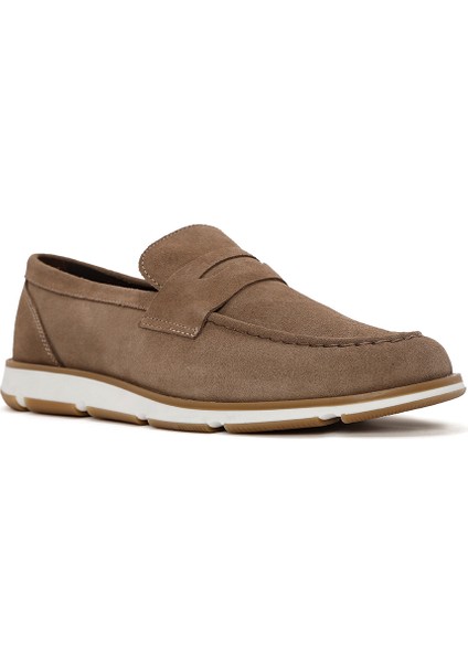 Erkek Vizon Süet Deri Casual Loafer 25SFD680610
