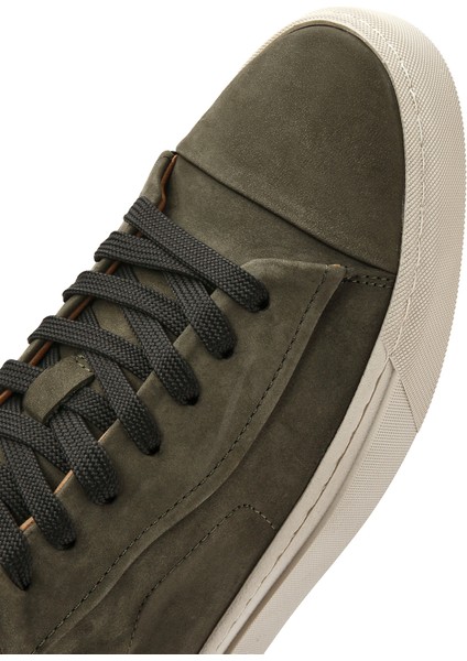 Erkek Haki Bağcıklı Deri Sneaker 25SFD6105V3