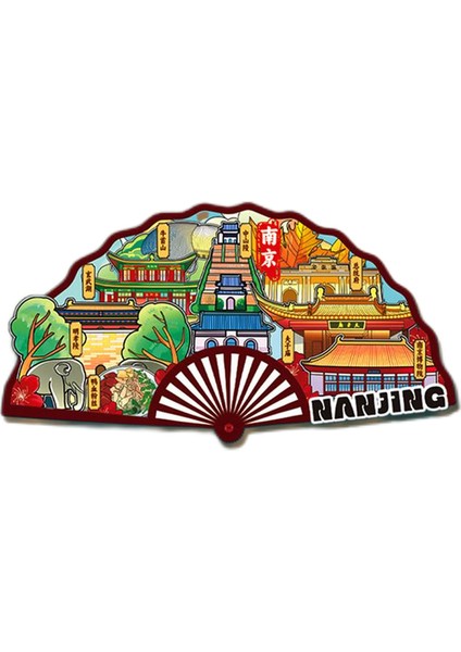 0311NANJING, Çin Seyahat Hediyelik Buzdolabı Çıkartmaları (Yurt Dışından)