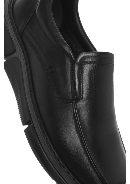 Erkek Siyah Deri Comfort Loafer 25SFD642218