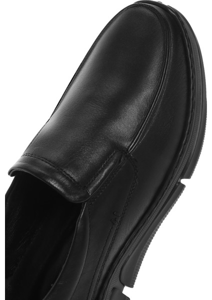 Erkek Siyah Deri Comfort Loafer 25SFD642218
