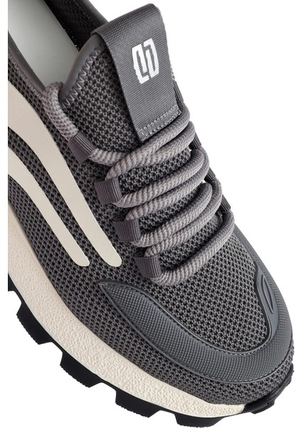 Zero Erkek Gri Bağcıklı Kalın Tabanlı Kumaş Sneaker 25SFD69406F