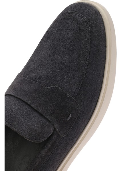 Erkek Gri Süet Deri Casual Loafer 25SFD750210