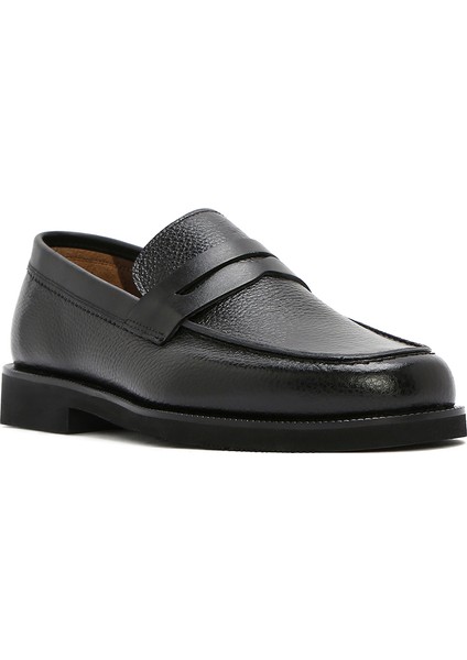 Erkek Siyah Deri Casual Loafer 25SFD6008FT