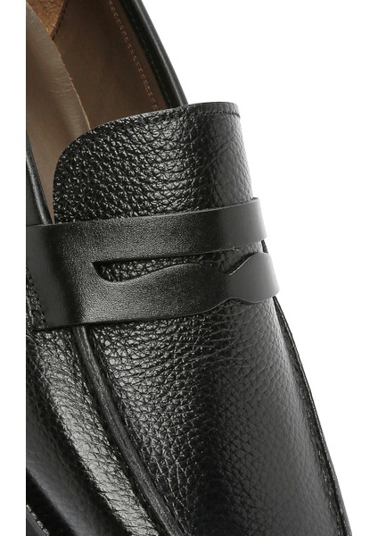 Erkek Siyah Deri Casual Loafer 25SFD6008FT
