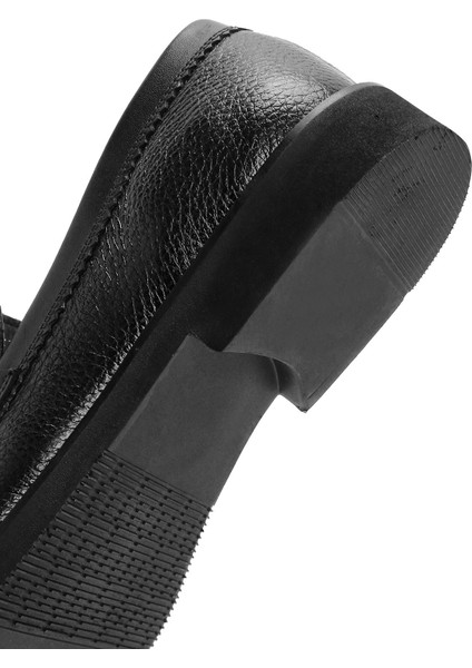 Erkek Siyah Deri Casual Loafer 25SFD6008FT