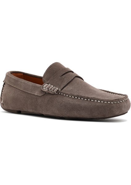 Erkek Vizon Süet Deri Loafer 25SFD630310