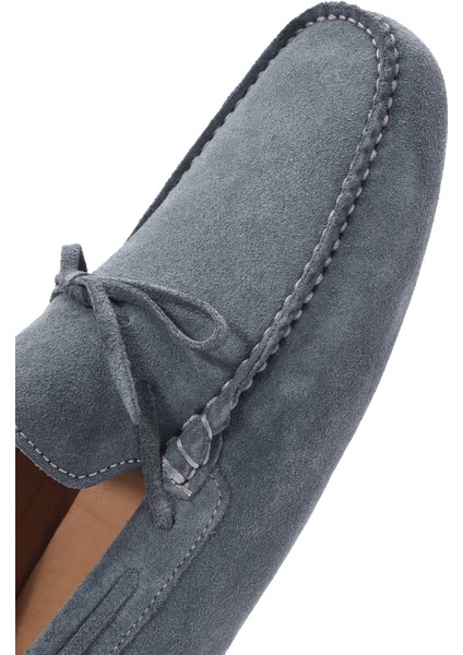 Erkek Lacivert Süet Deri Loafer 25SFD630410