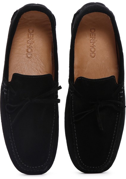 Erkek Siyah Süet Deri Loafer 25SFD630410