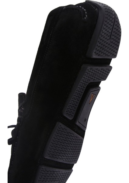 Erkek Siyah Süet Deri Loafer 25SFD630410