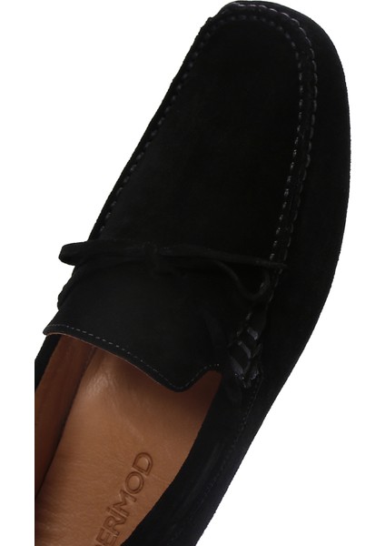 Erkek Siyah Süet Deri Loafer 25SFD630410