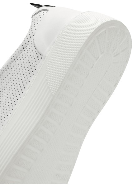 Erkek Beyaz Bağcıklı Deri Sneaker 25SFD640414