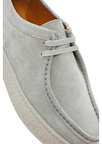 Erkek Gri Bağcıklı Süet Deri Casual Ayakkabı 25SFD630610