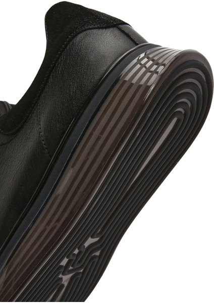 Erkek Siyah Bağcıklı Kalın Tabanlı Deri Sneaker 25SFD6406FT