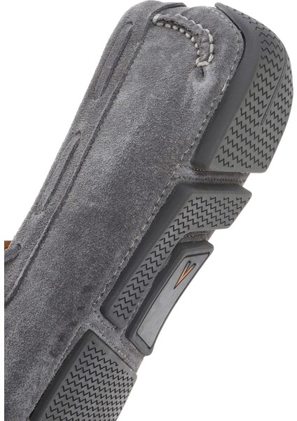 Erkek Gri Süet Deri Loafer 25SFD630410