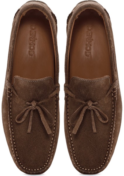 Erkek Vizon Süet Deri Loafer 25SFD630410