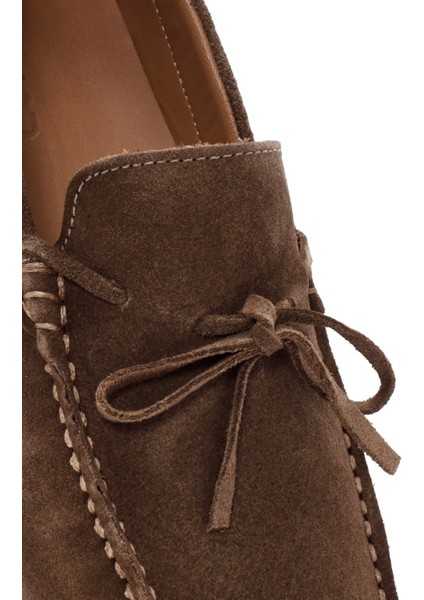 Erkek Vizon Süet Deri Loafer 25SFD630410