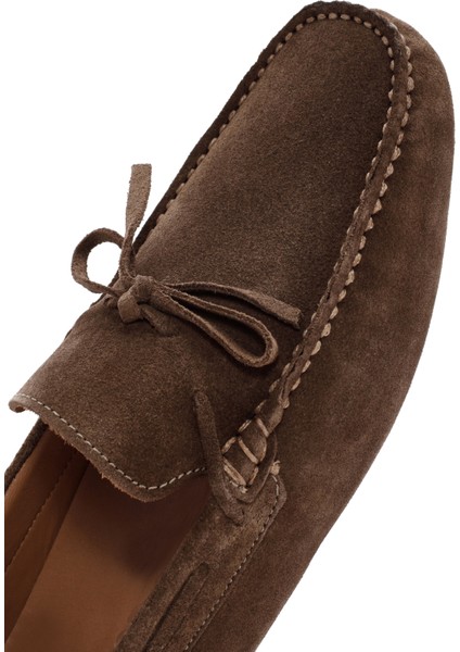 Erkek Vizon Süet Deri Loafer 25SFD630410