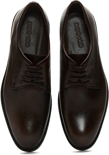 Erkek Kahverengi Bağcıklı Deri Klasik Ayakkabı 25SFD6002FT