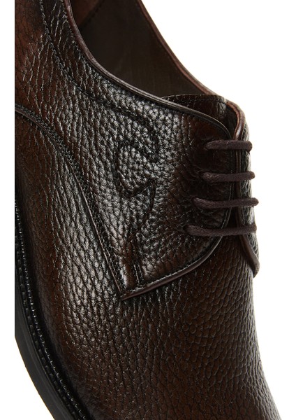 Erkek Kahverengi Bağcıklı Deri Klasik Ayakkabı 25SFD6002FT