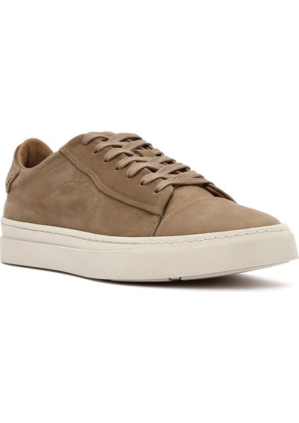 Erkek Bej Bağcıklı Deri Sneaker 25SFD6105V3