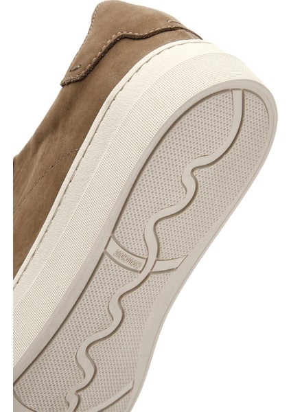 Erkek Bej Bağcıklı Deri Sneaker 25SFD6105V3