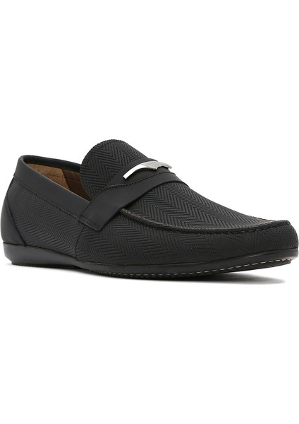 Erkek Siyah Deri Casual Loafer 25SFD6003V3