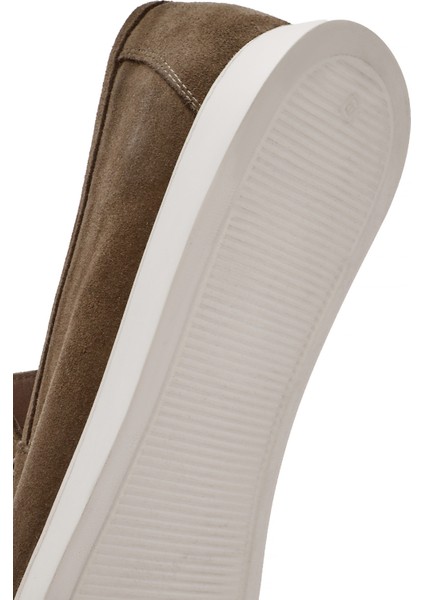 Erkek Bej Püsküllü Süet Deri Casual Loafer 25SFD750310