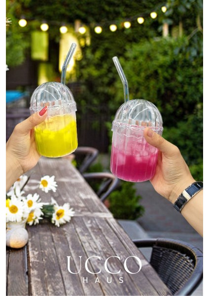 2'li Kristal Plastik Pinterest Bardak, Cam Pipetli, Renkli, Çeşitli Içecek Sunum Seti fiyatları