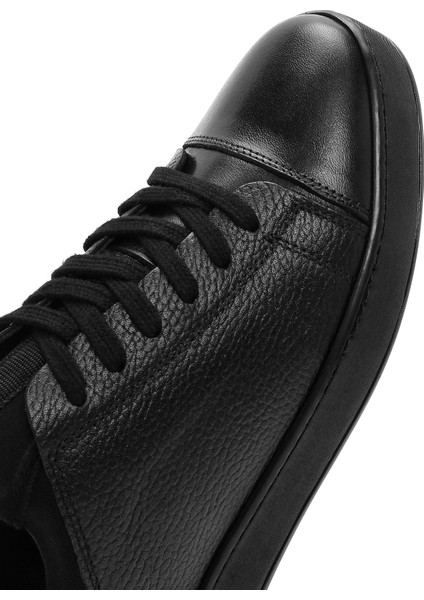 Erkek Siyah Bağcıklı Deri Sneaker 25SFD6300FT