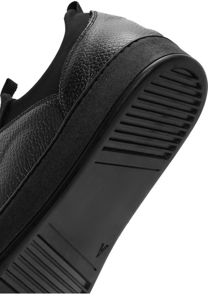 Erkek Siyah Bağcıklı Deri Sneaker 25SFD6300FT