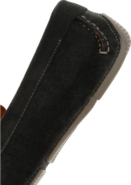 Erkek Haki Süet Deri Loafer 25SFD630310