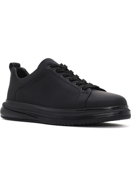 Erkek Siyah Bağcıklı Deri Sneaker 25SFD6405DI