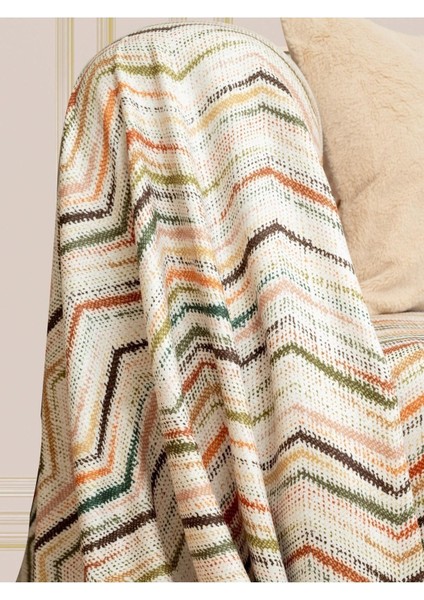 Zikzak Desenli 130X180 cm Koltuk ve Kanepe Örtüsü, Krem Renk modelleri