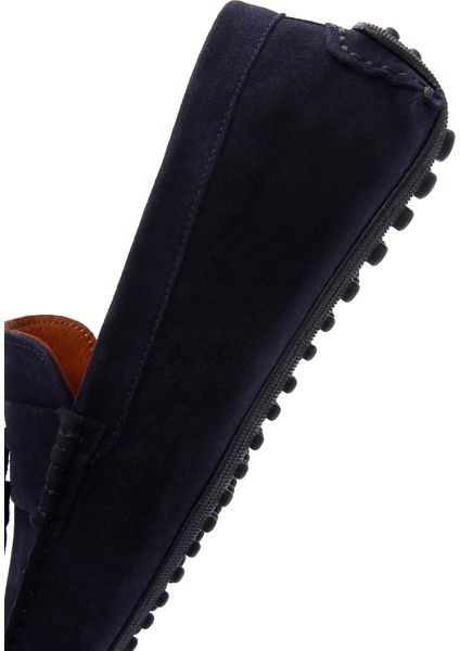 Erkek Lacivert Süet Deri Loafer 25SFD630510
