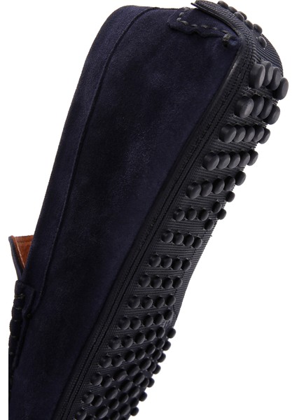 Erkek Lacivert Süet Deri Loafer 25SFD630510
