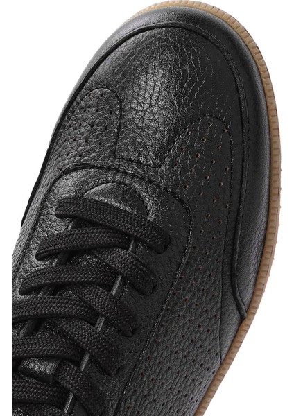 Erkek Siyah Bağcıklı Deri Sneaker 25SFD7507FT