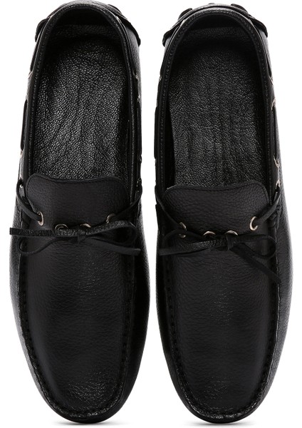 Erkek Siyah Deri Comfort Loafer 25SFD7500FT